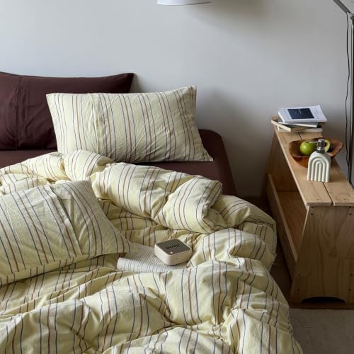 LifeTB Vintage Striped Duvet Cover Twin XL 3 Piece Striped Bedding Set