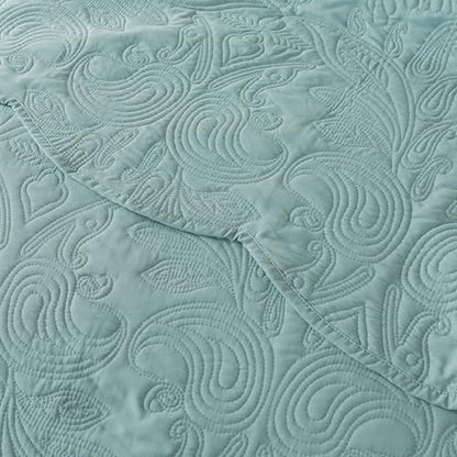 HoneiLife King Quilt Bedding Set - 3 Piece Microfiber Quilt Sets Lightweight Bedspreads Reversible Coverlets Retro Bed Cover Quilt King Size All Season Quilts-Sage Green