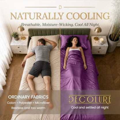 DECOLURE 100% Viscose Derived from Bamboo Sheets Twin Size | 4 Pc Bed Set