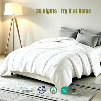 100% Australian Wool Comforter Queen-All Season Breathable Duvet Insert