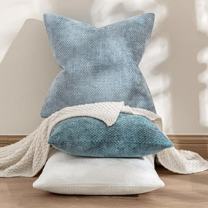 MIULEE Decorative Couch Throw Pillow Covers 18x18 Inch Light Blue 2 Pack