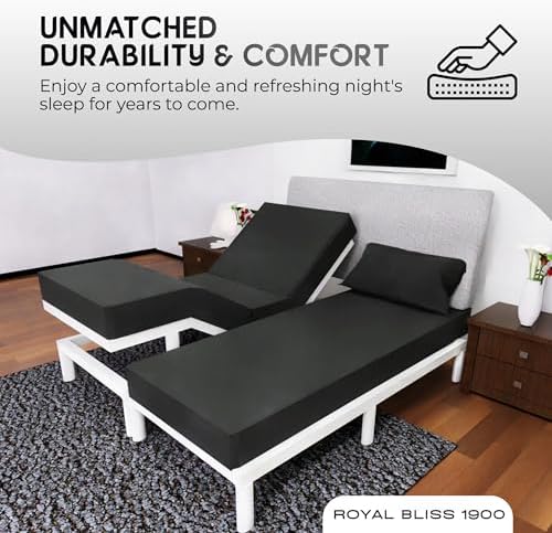 Split King Sheets Set with 2 Twin XL Fitted Sheet - 5 Piece Bedding - Wrinkle Free, Fade Resistant, Double Brushed Microfiber - Deep Pockets/Easy Fit (Black)