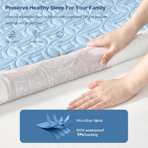 BEDLORE Waterproof Mattress Protector, Twin XL Size Mattress Pad