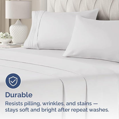 King Standard Pillow Cases Set of 2 - Soft Hotel Quality Pillowcase Covers - Comfy, Cozy & Fade Free - Wrinkle Resistant - Machine Washable Pillow Protectors - 2 Piece Set - King Standard French Grey