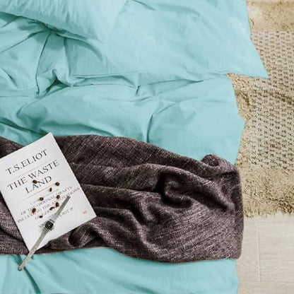 Queen Size Comforter Set 3 Piece, Turquoise, 90x90 inch