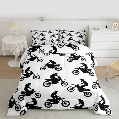 Feelyou Dirt Bike Bedding Set Soft for Boys Girls Twin 2 Pcs