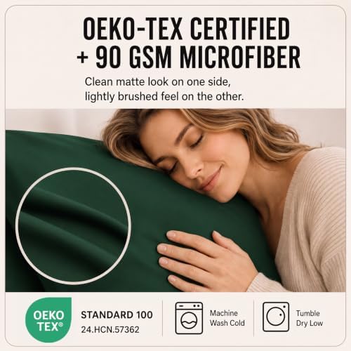 CozyLux Twin Sheet Set 4-Piece, 21-Inch Deep Pocket, Soft Brushed Feel
