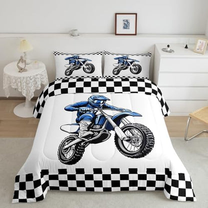 Feelyou Dirt Bike Bedding Set Kids Boys Girls Full Size Racing Motocross