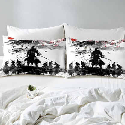Feelyou Japanese Samurai Duvet Cover Queen Size Boys Girls Teens