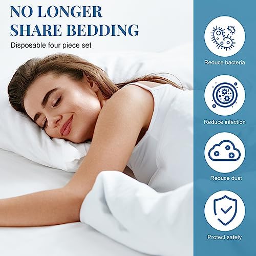 Preboun 5 Sets Disposable Bed Sheets for Travel Queen Size