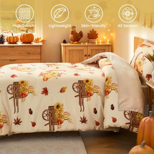 Cottolester Full Size Comforter Thanksgiving Comforters for Boys&Girls