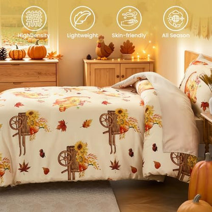 Cottolester Full Size Comforter Thanksgiving Comforters for Boys&Girls