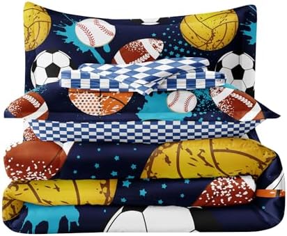 Kids Boys Sports Bedding Set Twin Bed in a Bag