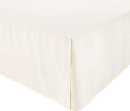 Amazon Basics Lightweight Pleated Soft Machine Washable Bed Skirt, King Size, Off White, 16-Inch Drop