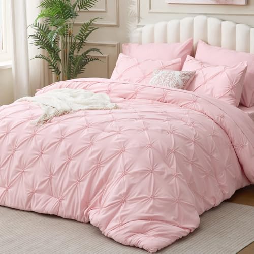 BEDELITE Full Comforter Set Baby Pink,Lightweight & Soft Comforter