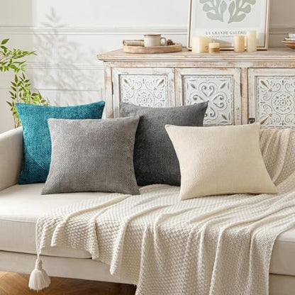 MIULEE Decorative Couch Throw Pillow Covers 18x18 Inch Coastal Teal 2 Pack