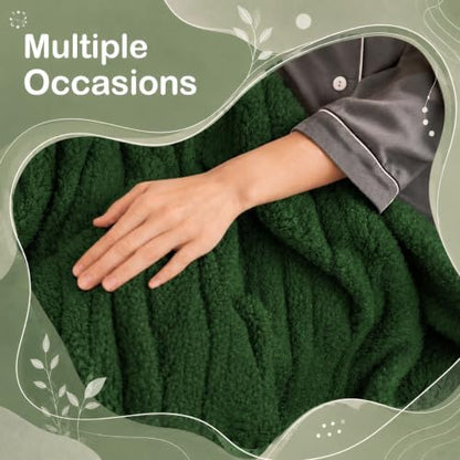Eydna Electric Heated Blanket Full Size 72"×84" with 9 Heating Levels & 1-10Hs Auto Off，Double Sided Plush Sherpa, Energy Efficient, Machine Washable, for Couch & Bed, Gifts for Grandma- Green