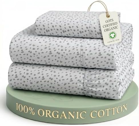 LANE LINEN Twin Sheets 100% Organic Cotton Soft 3pc Percale - Haze Grey