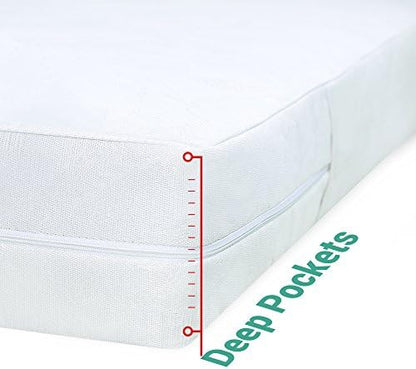 Waterproof Mattress Protector King Size - 6-Sided Zippered Mattress Encasement, Breathable Fabric Cover, Machine Washable, Fits King Mattress 78 x 80 Inches, Up to 16" Deep