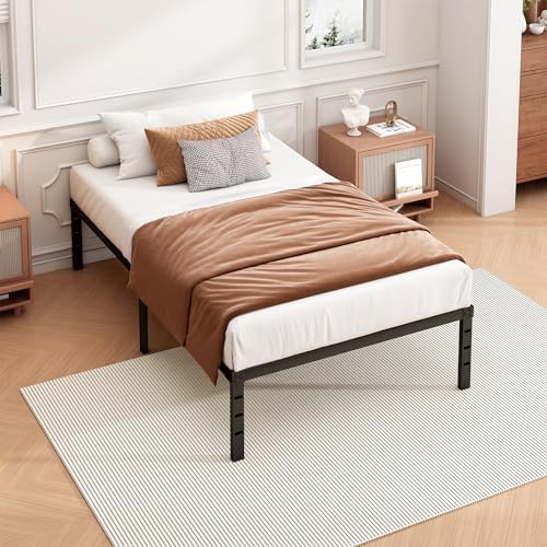 Hafenpo 14 Inch Twin Bed Frame, Under Bed Storage, Black