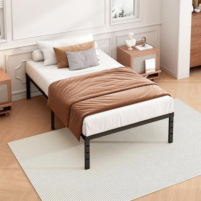 Hafenpo 14 Inch Twin Bed Frame, Under Bed Storage, Black
