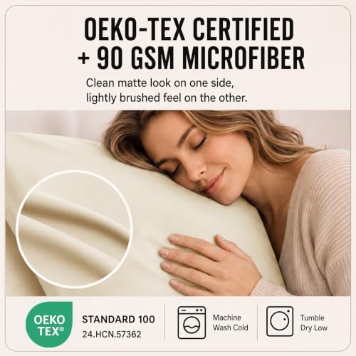 CozyLux Cal King Sheet Set 6-Piece, 21-Inch Deep Pocket, Soft Brushed Feel