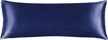 BEDELITE Satin Body Pillow Cover, Super Soft and Cooling Body Pillow Pillowcase for Hair and Skin, Breathable Silky Full Long Pillowcase Cover(20"x54", Navy)