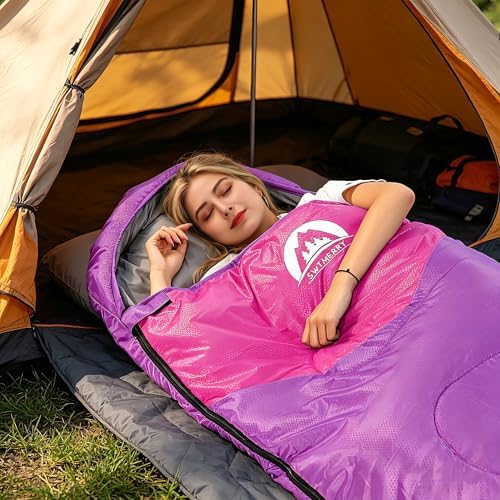 SWTMERRY Sleeping Bag 3 Seasons (Summer, Spring, Fall) Warm & Cool Weather - Lightweight,Waterproof Indoor & Outdoor Use for Kids, Teens & Adults for Hiking and Camping