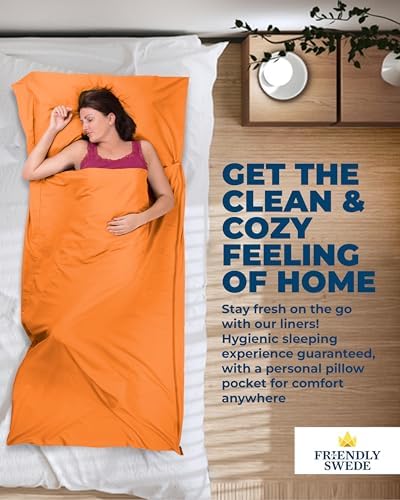 The Friendly Swede Sleeping Bag Liner, Adult Sleep Sack for Hotels, 3 Sizes