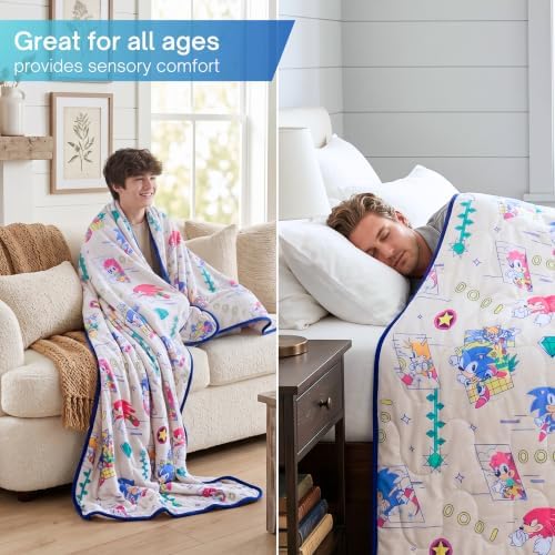 Sonic The Hedgehog Anime Cooling Throw Blanket for Hot Sleepers, 50 x 70 Inch Lightweight All-Season Throw, Soft Breathable Cooling Fabric for Couch, Bed, (Officially Licensed Product) by Franco Calm
