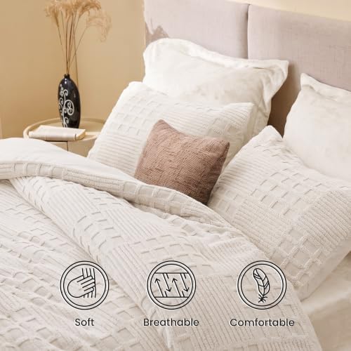EXQ Home Waffle Fluffy Comforter Set Twin Size - Beige