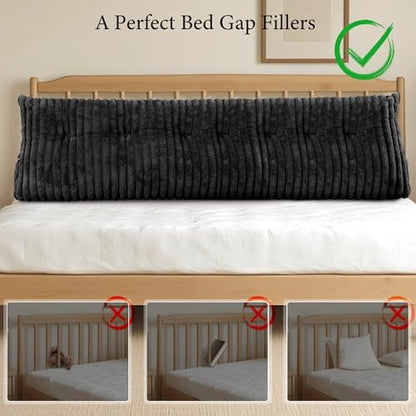 King Headboard Pillow, Triangular Wedge Pillow, Reading Pillows, Black