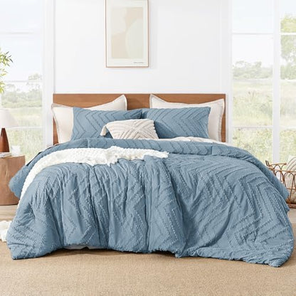 Litanika Super King Plus Comforter Set, 3 Pcs Boho Tufted Bedding Set