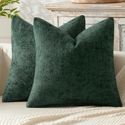 MIULEE Decorative Couch Throw Pillow Covers 20x20 in Christmas Green 2 Pack