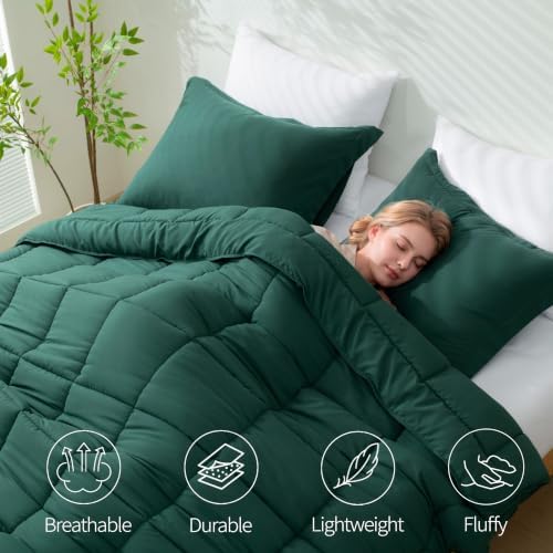 HIG 3pc Emerald Full Size Bedding Comforter Set Duvet Insert Blanket