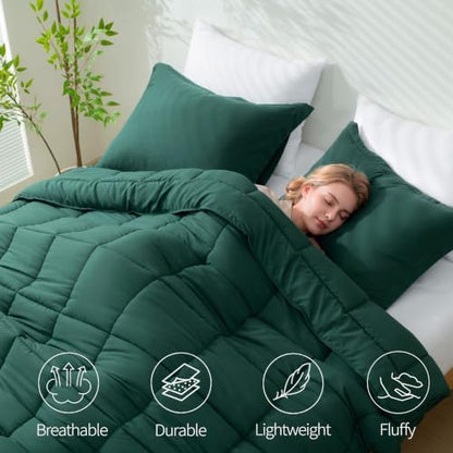 HIG 3pc Emerald King Size Bedding Comforter Set Duvet Insert Blanket