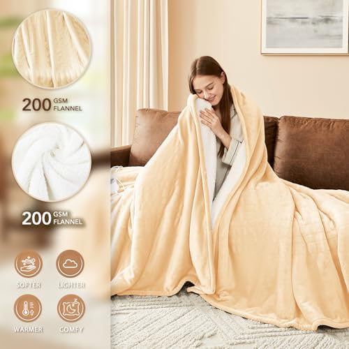 Homemate Heated Electric Blanket Queen Size 84"x 90" Heating Blanket