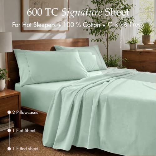 Threadmill 600 Thread Count Cotton King Sheet Set, Sateen, 4-Piece, Cooling