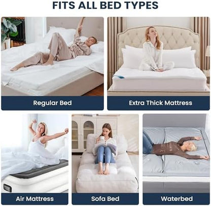 Cal King Mattress Pad Topper Cotton, 8-22”Deep Pocket, Ultra Loft