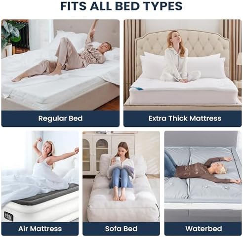 Twin Mattress Pad Topper Cotton, 8-22”Deep Pocket, Ultra Loft