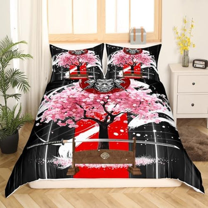 Feelyou Cherry Blossoms Duvet Cover Twin Size Boys Girls Teens