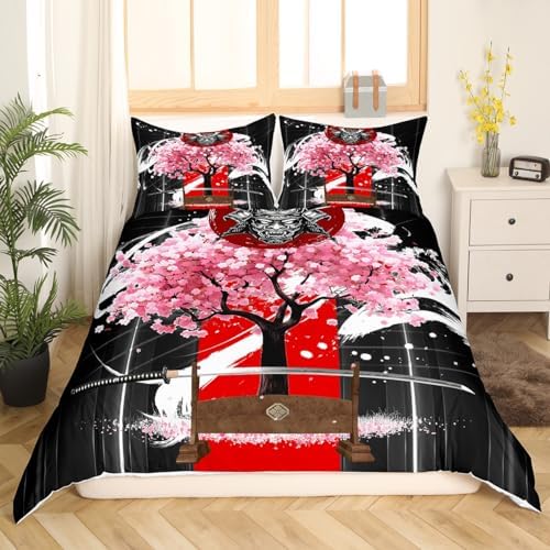 Feelyou Cherry Blossoms Duvet Cover Queen Size Boys Girls Teens