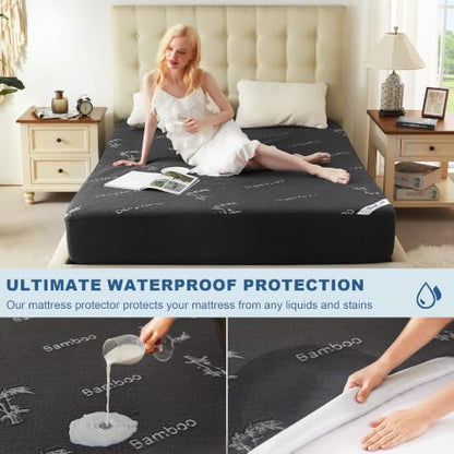 BEDLORE Twin Size Waterproof Mattress Protector Bamboo Viscose Bed Cover