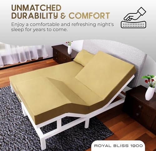 Split King Sheets Set with 2 Twin XL Fitted Sheet - 5 Piece Bedding - Wrinkle Free, Fade Resistant, Double Brushed Microfiber - Deep Pockets/Easy Fit (Gold)