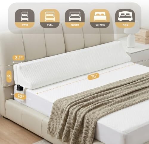Wedge Pillow Headboard for Bed Gap,Foldable Bed Wedge Gap Filler King Size