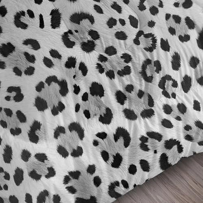 Grey Cheetah Print Comforter Set Full/Queen, Leopard Bedding for Girls