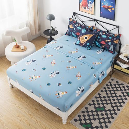 ADASMILE A & S Space Comforter Twin Size for Boys 6 Pieces Rocket Bedding