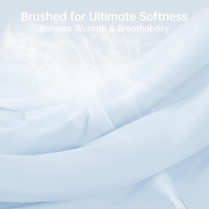 MUXHOMO Full Comforter Sets, All Season Ultra Soft Down Alternative Bedding - 3 Piece Lightweight Bed Set Includes 1 Comforter (82"x86") and 2 Pillow Shams (20"x26"), Light Blue