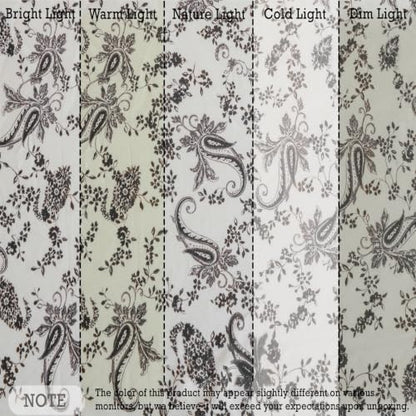 FADFAY 100% Cotton Full Sheet Set, Ivory Black Paisley Floral Bed Sheets