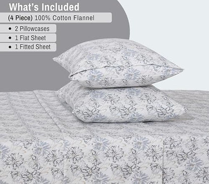 RUVANTI Flannel Sheets Queen Size, Pacific
